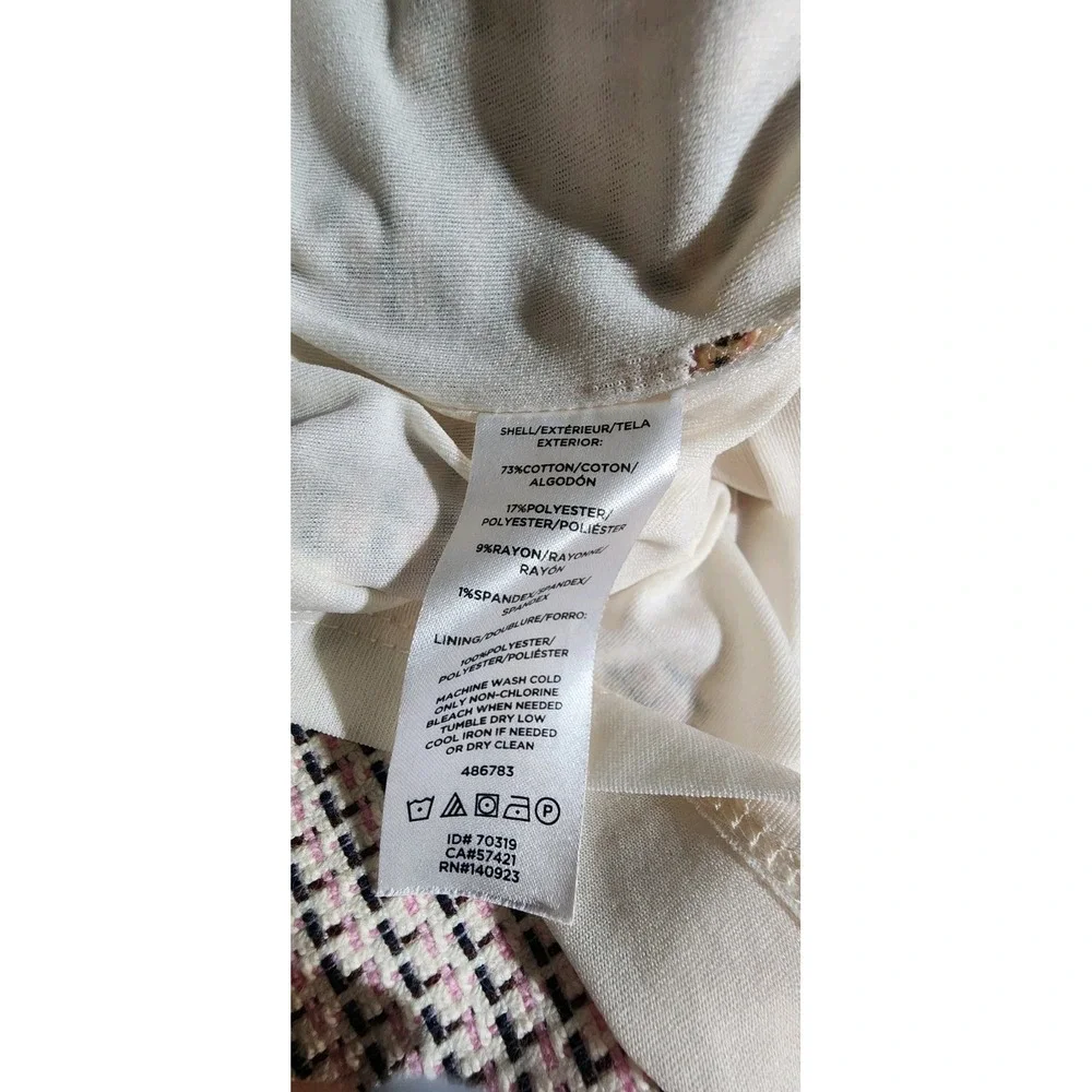 LOFT Tweed Dress Office Buisness Pink Black White‎ Sleeveless Womans Sz 2 NWOT